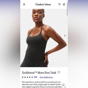 Outdoor voices workout tank top in black